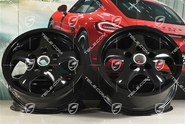 17-inch CUP II wheel set, 7J x 17 ET55 + 8J x 17 ET30, black high gloss
