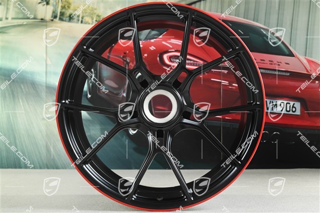 Felga GT3 20", 9,5J x 20 ET46, czarny satynowy półmat + czerwony rant