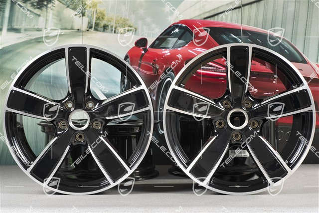20" Felgensatz Carrera Sport, 8,5J x 20 ET49 + 11,5J x 20 ET56, Tiefschwarz-Metallic