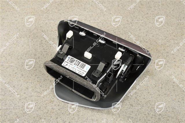 Centre console, rear, vent / nozzle / defroster trim, Black matte / Galvano silver, R
