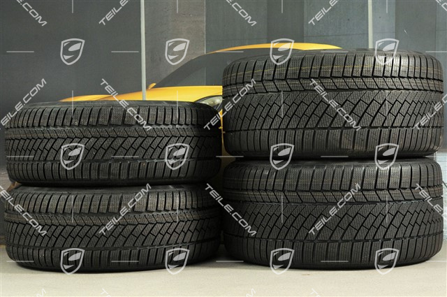 19" Winterräder Satz "Carrera", Felgen 8,5J x 19 ET50 + 11J x 19 ET77 + NEUE Continental WinterContact TS 830P Winterreifen 235/40 R19 + 295/35 R19