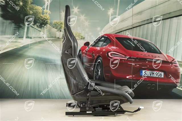 Bucket seat, collapsible, leather/Alcantara Black, seam in Silver, with logo GT3, L