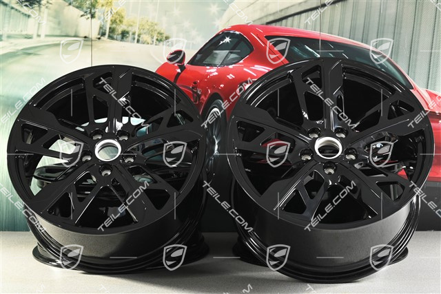 21" Wheel rim set Cross Turismo Design, 9,5J x 21 ET60 + 11,5J x 21 ET66, black high gloss