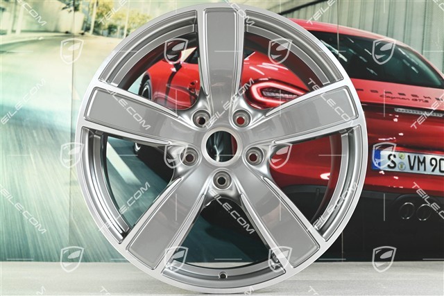 20" Komplet felg Carrera Sport, 8,5J x 20 ET57 + 10,5J x 20 ET47, Platinsilber Metallic