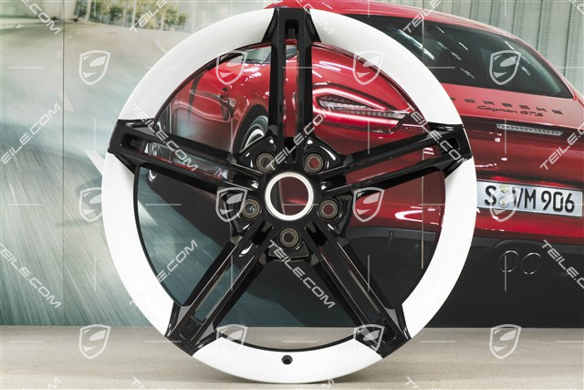 21" Felge Mission E Design, 9,5J x 21 ET60, schwarz hochglanz/Carraraweiss metallic