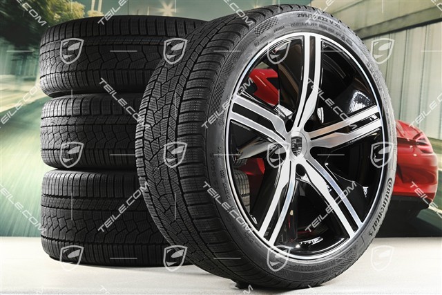 22" Macan Exclusive Design Winterräder Satz, Felgen 9J x 22 ET29 + 11J x 22 ET47 + Continental Winterreifen 255/40 R22 + 295/35 R22, in Schwarz