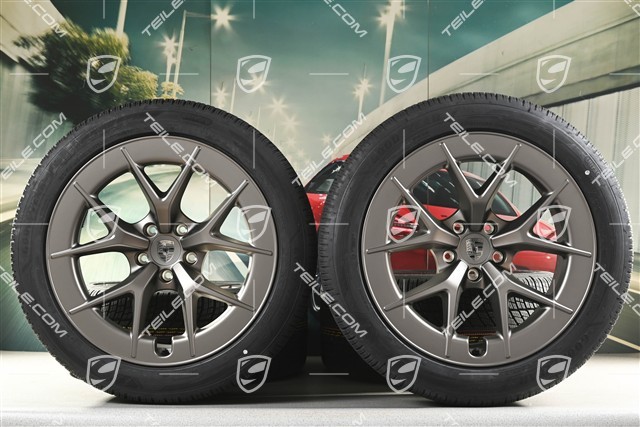 21" Cayenne RS Spyder Design winter wheel set, wheel rims 9,5J x 21 ET16 + 11J x 21 ET37 + NEW Goodyear UltraGrip Performance 3 SUV winter tyres 275/45 R21 + 315/40 R21, turbonite