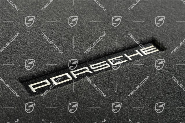 Fußmattensatz Schwarz mit Kreide Naht Faden, L+R