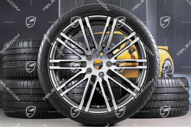 21-inch summer wheels set Turbo III, rims 10J x 21 ET50 + NEW Yokohama summer tyres 295/35 R21, with TPMS
