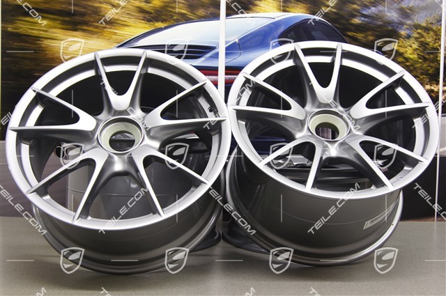 19" Komplet felg GT3RS / GT3RS 4.0, GT-Silber, 9J x 19 ET47 + 12J x 19 ET48