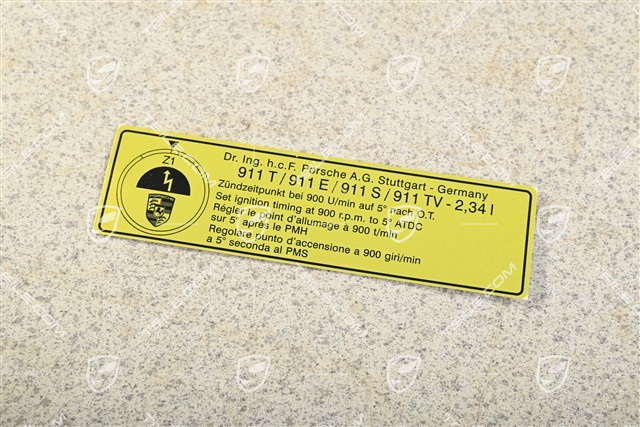 T / E / S, Sticker Ignition timing setting