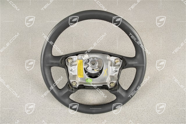 4-spoke steering wheel, leather, black