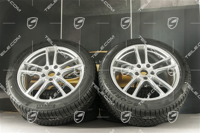 20" Cayenne COUPE Sport Winterräder Satz, Felgen 9J x 20 ET50 + 10,5J x 20 ET55 + NEUE Pirelli Winterreifen 275/45 R20 + 305/40 R20, mit RDK-Sensoren