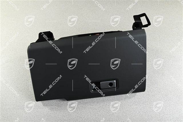 Handschuhkasten komplett, Leder, Schwarz