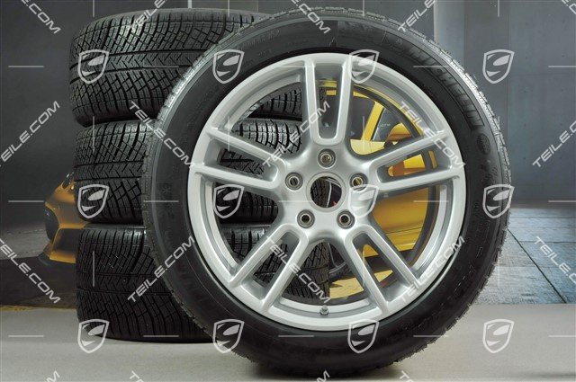 19" Winterräder Satz "Panamera", Felgen 9J x 19 ET64 + 10,5 J x 19 ET62 + Michelin Pilot Alpin 4 Winterreifen 265/45 R19 + 295/40 R19
