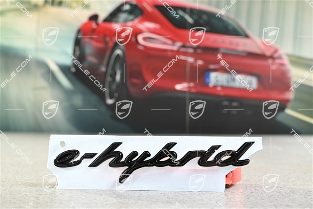 Emblem / logo "e-hybrid" Lateral, Glossy black, L
