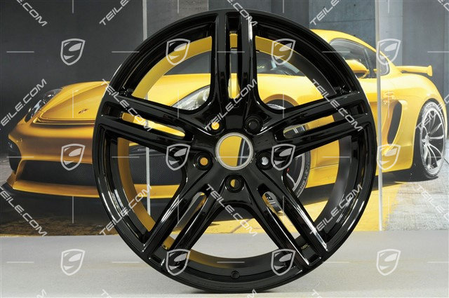 20-inch wheel rim set Panamera Turbo, 9,5J x 20 ET71 + 11,5J x 20 ET68, black high gloss