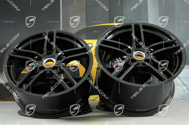19" Komplet felg Carrera, 8,5J x 19 ET54 + 11J x 19 ET69, czarny wysoki połysk