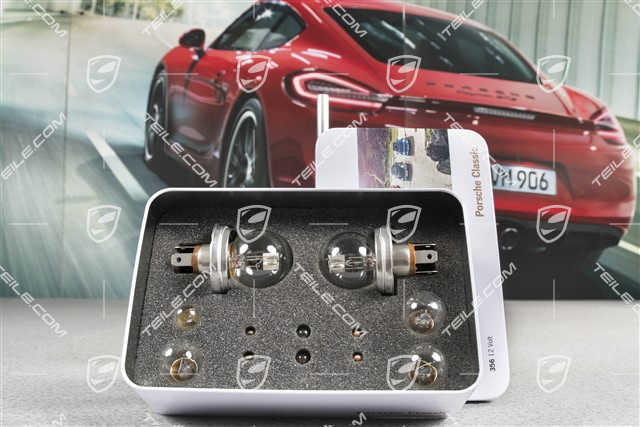 Ersatzlampenkasten, Set Glühlampen und Sicherungen 12 Volt für Porsche 356 C