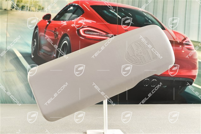 Pokrywa schowka z wytłoczonym herbem Porsche, Platinum Grey