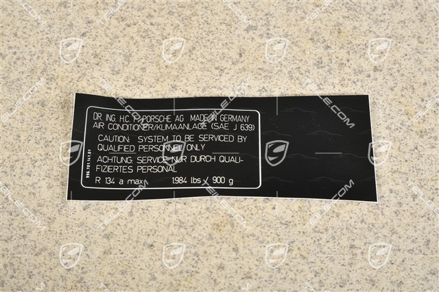 Notice sticker, Refrigerant