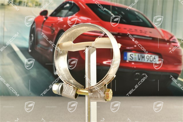 Exhaust tensioning / restraining strap / clamp with screw