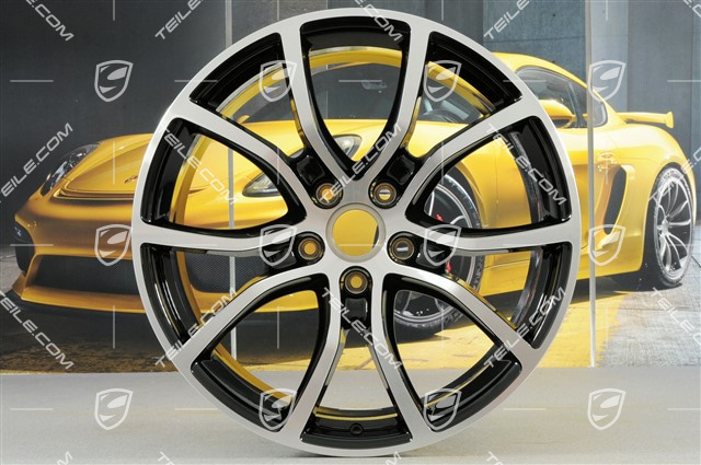 21-inch wheel rim set Cayenne Exclusive Design, 11J x 21 ET49 + 9,5J x 21 ET46, for Cayenne Coupé, black high gloss