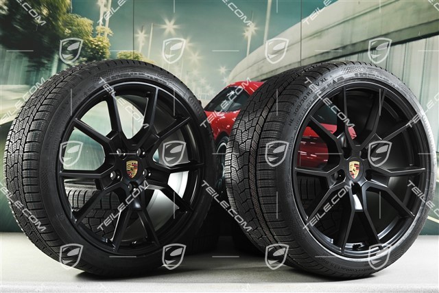 21" RS Spyder Design winter wheel set, rims 9,5J x 21 ET60 + 11,5J x 21 ET66 + Continental Winter Contact TS860 S winter  tyres 265/35 R21 + 305/30 R21, black satin matt