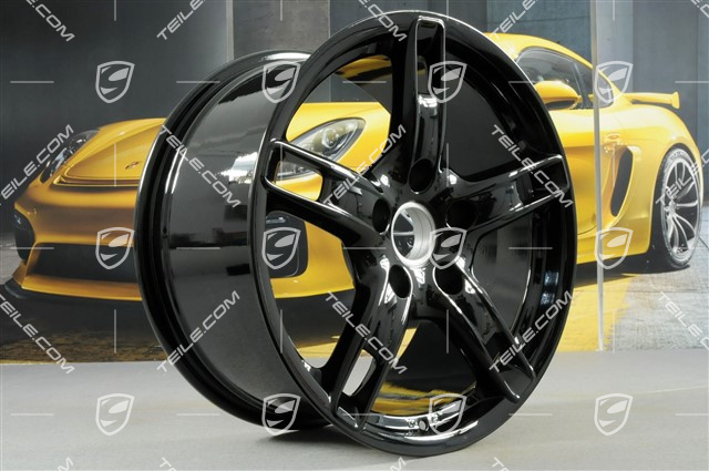 18-inch Boxster S wheel set, 8J x 18 x ET57 + 9J x 18 x ET43, black high gloss