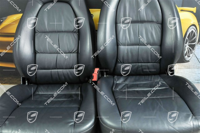 Sitze, manual einstellbar, Leder, Metropolblau, Raffleder, Satz (L+R)