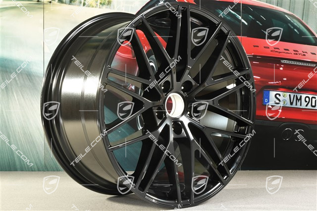 21-inch wheel rim set Cayenne RS Spyder Design, 11J x 21 ET49 + 9,5J x 21 ET46, black high gloss