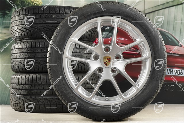 18" Cayman Winterräder Satz, Felgen 8J x 18 ET57 + 9,5J x 18 ET49, Pirelli Sottozero II Winterreifen 235/45 R18 + 265/45 R18
