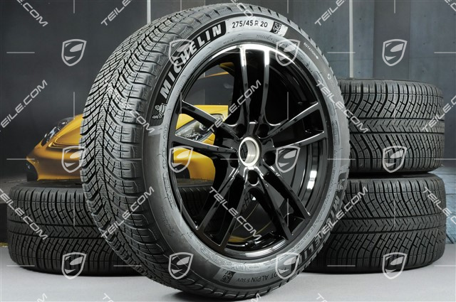 20-inch Cayenne COUPE Sport winter wheel set, rims 9J x 20 ET50 + 10,5J x 20 ET55 + Michelin winter tyres 275/45 R20 + 305/40 R20, with TPMS, black high gloss