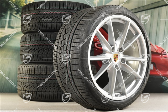 20/21-inch Carrera S winter wheel set, wheel rims 8,5J x 20 ET53 + 11J x 21 ET66 + NEW Continental winter tyres 245/35 R20 + 295/30 R21, with TPMS