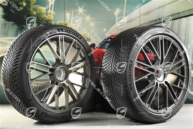 21-inch Panamera Turbo S Winter wheel set, central lock, wheel rims 9,5J x 21 ET71 + 10,5J x 21 ET71 + Michelin Pilot Alpin 5 winter tyres 275/35 R21 + 315/30 R21, Turbonite