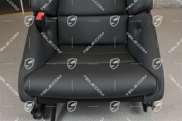 Sportschalensitz, klappbar, Leder, Schwarz, L