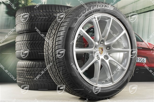 20-inch Cayenne COUPE Design winter wheel set, rims 9J x 20 ET50 + 10,5J x 20 ET55 +  Pirelli winter tyres 275/45 R20 + 305/40 R20, with TPMS
