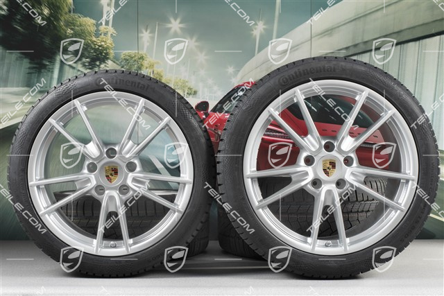 19-/20-inch Carrera winter wheel set, wheel rims 8,5J x 19 ET52 + 11J x 20 ET66 + Continental winter tyres 235/40 R19 + 295/35 R20, with TPMS