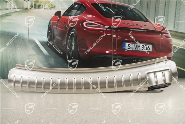 Rear bumper trim, stainless steel, spare wheel