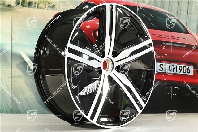 22-inch Macan Exclusive Design wheel rim set, 9J x 22 ET29 + 11J x 22 ET47, black high gloss