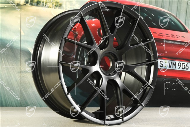 20"+21" GT2RS/GT3RS Magnesium Radsatz / Felgensatz, Felgen 9,5 J x 20 ET50 + 12,5 J x 21 ET48, Schwarz seidenglanz