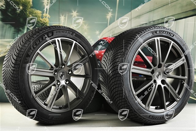 20-inch Panamera Turbo Winter wheel set, wheel rims 9,5J x 20 ET71 + 10,5J x 20 ET71 + NEW Michelin winter tyres 275/40 R20 + 315/35 R20, Turbonit