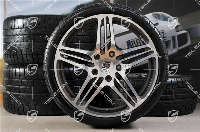 19" komplet kół zimowych Turbo, felgi 8,5Jx19 ET56 + 11J x 19 ET51 + NOWE opony zimowe 235/35R19 + 295/30R19, z czujnikami ciśnienia