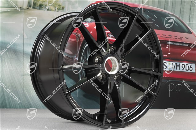 19+20" wheel rim set Carrera, rims: front 8,5J x 19 ET52 + rear 11J x 20 ET66, black high gloss