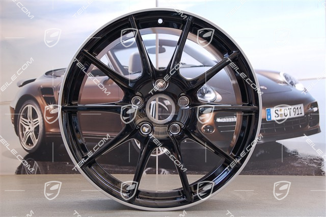 19-inch Boxster Spyder wheel, special Black Edition model, black highgloss, 8,5 J x 19 ET55 19-inch Boxster Spyder wheel, special Black Edition model, black highgloss, 8,5 J x 19 ET55
