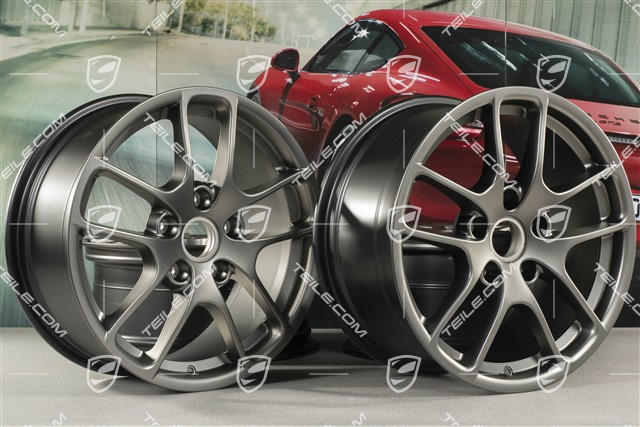 18-inch wheel rim set "Cayman III", 8J x 18 ET57 + 9J x 18 ET47, Platinum