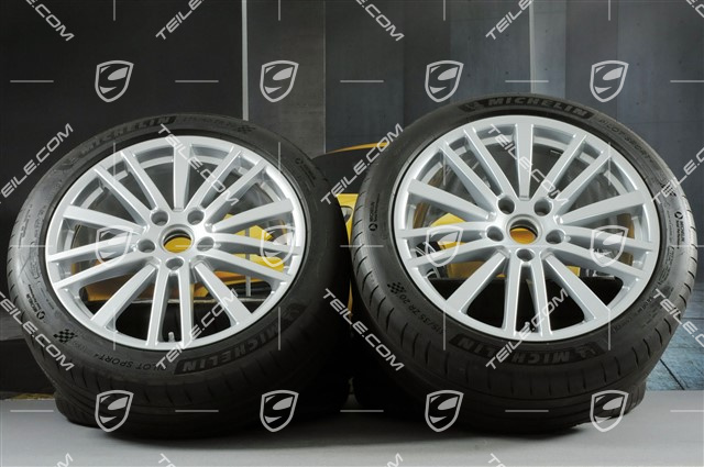 20" Panamera Design Sommerräder, Felgen 9,5J x 20 ET71 + 11,5J x 20 ET68 + Michelin Sommerreifen 275/40 ZR20 + 315/35 ZR20, mit RDK-Sensoren