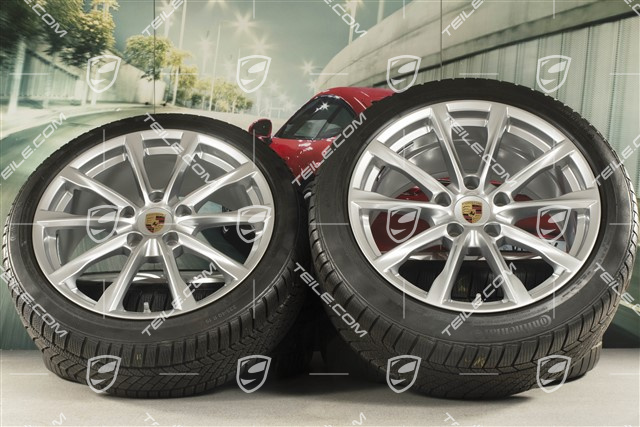 19-inch Boxster S winter wheels set, rims 8J x 19 ET57 + 10J x 19 ET45 + Continental WinterContact TS 830P winter tires 235/40 R19 +265/40 R19, DOT/prod.year 2018, tyres profile 7mm