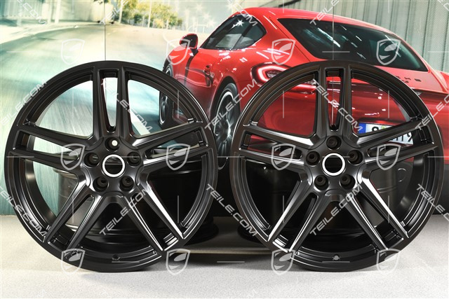 20-inch alloy wheel "Macan Turbo", 9J x 20 ET 26 + 10J x 20 ET19, BORBET, black satin mat