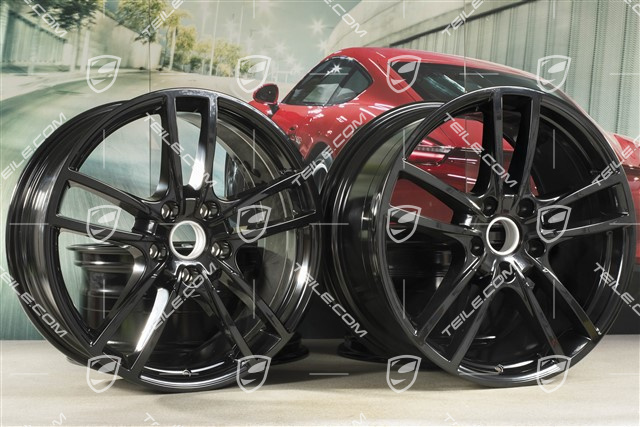 20-inch Cayenne Sport COUPE Design wheel rim set, 10,5J x 20 ET55 + 9J x 20 ET50, black high gloss